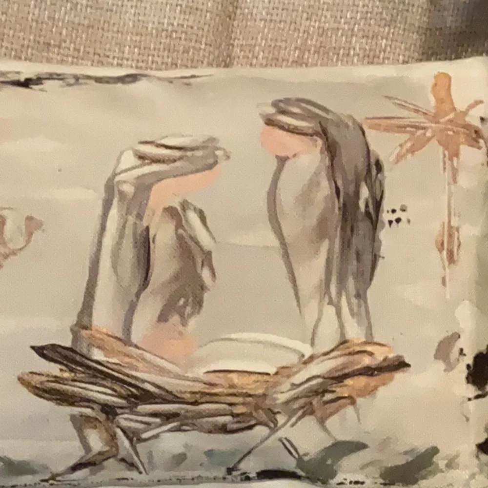 Nativity Scene Decorative Pillow  Christmas manger scene Jesus Wise men